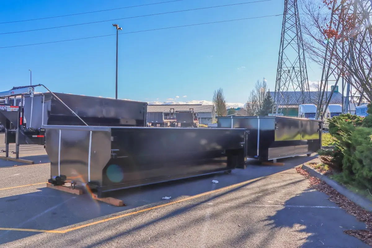 Roll-off dumpster ready for waste disposal at job site for Construction Dumpster Rental in Leisure World